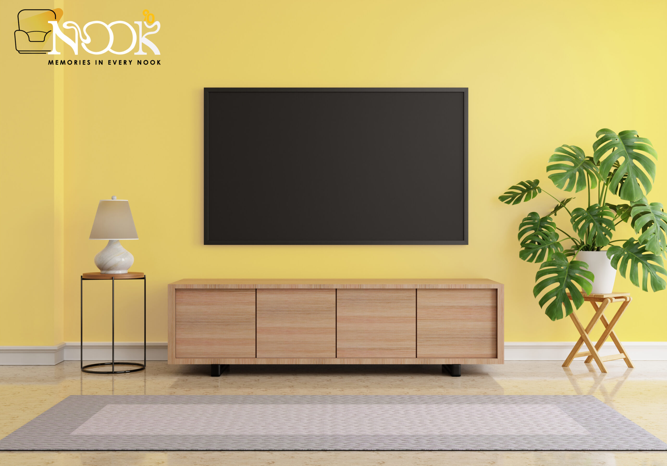 empty-chair-by-potted-plant-table-home Tv-unit 1 - Image 1